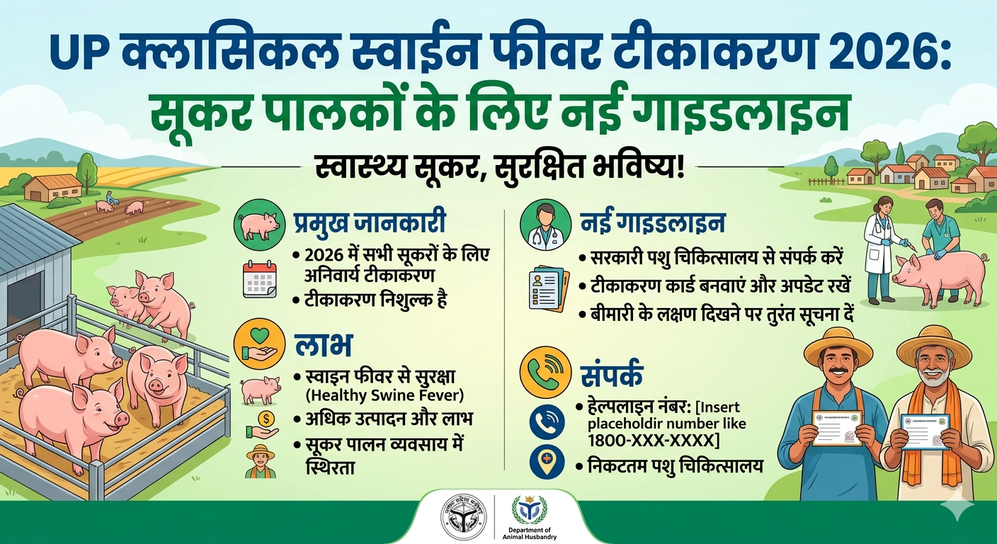 यूपी क्लासिकल स्वाईन फीवर टीकाकरण 2026: सूकर पालकों के लिए नई गाइडलाइन