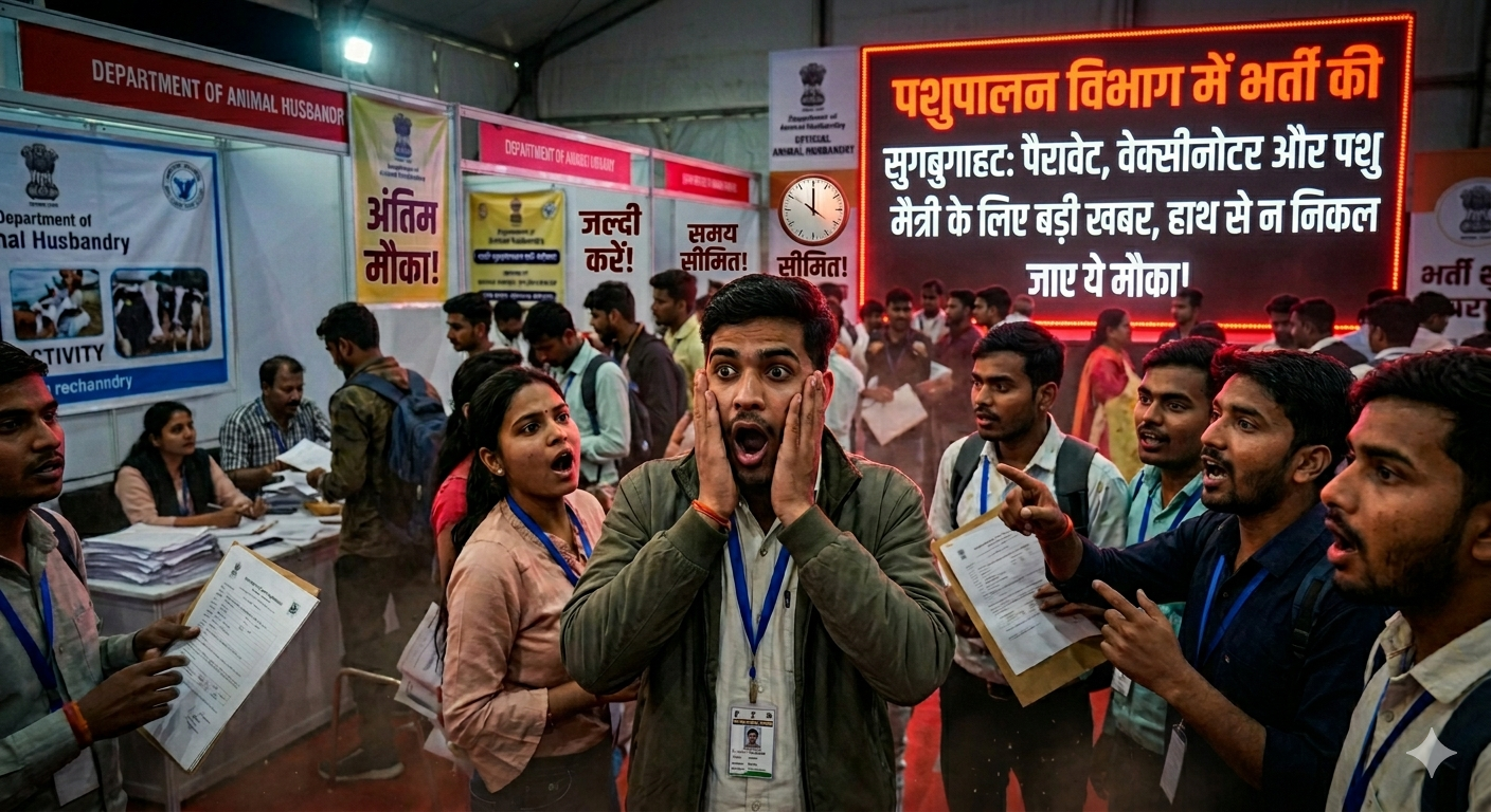 पशुपालन विभाग में भर्ती की सुगबुगाहट: पैरावेट, वैक्सीनेटर और पशु मैत्री के लिए बड़ी खबर, हाथ से न निकल जाए ये मौका!